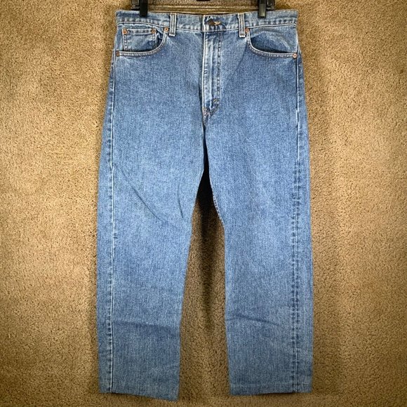 Vintage LEVI’S 505 Regular Fit Straight Leg Mens Blue Denim Jeans Sz 36x25 Tab - Picture 2 of 9